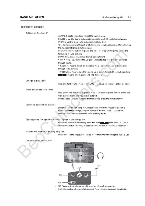 Beosound 1 Service Manual
