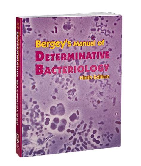 Bergeys manual of determinative bacteriology book. - Nhbrc exam questions on manual part 3.