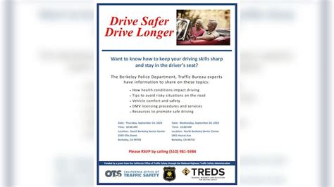 Berkeley PD launches 'Drive Safer, Drive Longer' classes for aging drivers