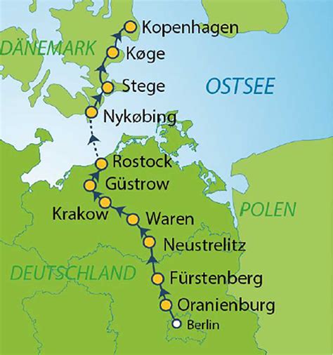 Berlin to copenhagen. Step 1, travel from Copenhagen to Prague, leaving Copenhagen at 07:26 by EuroCity train, change at Hamburg Hbf & Berlin Hbf onto a comfortable EuroCity train with restaurant car, power sockets at all seats & free WiFi, arriving Prague Hlavni 19:24. Fares start at €37.90 in 2nd class or €69.90 in 1st class. 