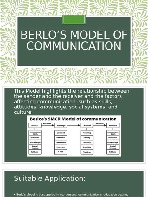 Berlo's model of communication pdf