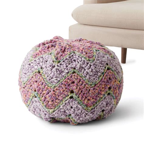 Bernat Crochet Chevron Pouf Pattern Yarnspirations