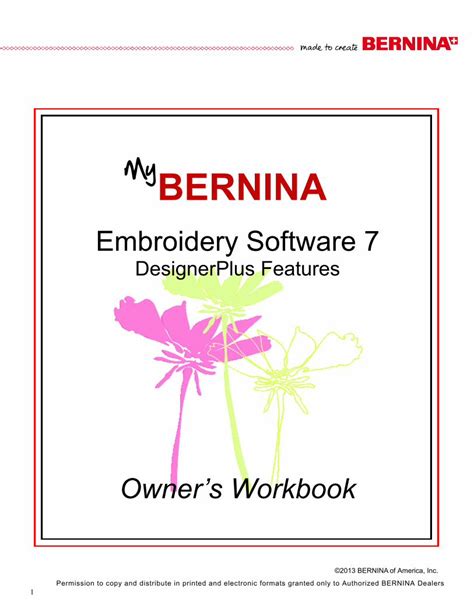 Bernina Version 7 Manual Pdf