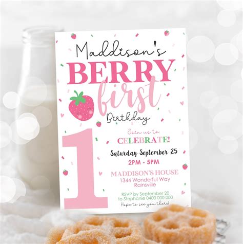 Berry first birthday invitation. Things To Know About Berry first birthday invitation. 