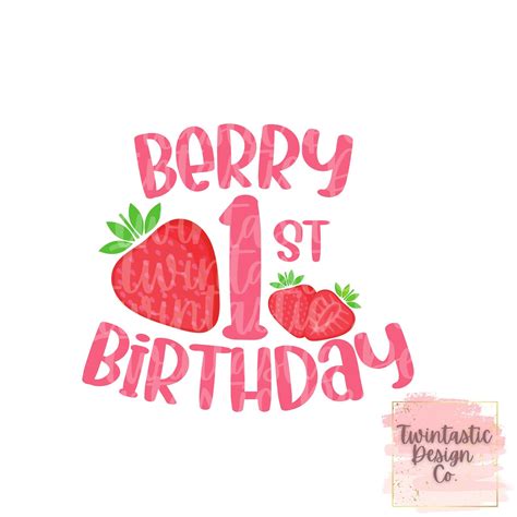 My Berry First Birthday Digital File, One, Strawberry 1st Birthday, Berry Onesie, 1st Birthday, Sublimation, Vector, Digital Download, SVG (14) AU$ 4.17 . 
