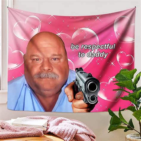 Bertram tapestry. Bertram Gibby Bob Wall Hanging Tapestry Design: Adopt advanced HD digital printing technology. High-definition pictures provoke your immense passion and love. The color vibrant, crisp lines and clear image makes the funny tapestry become a perfect work of art. 