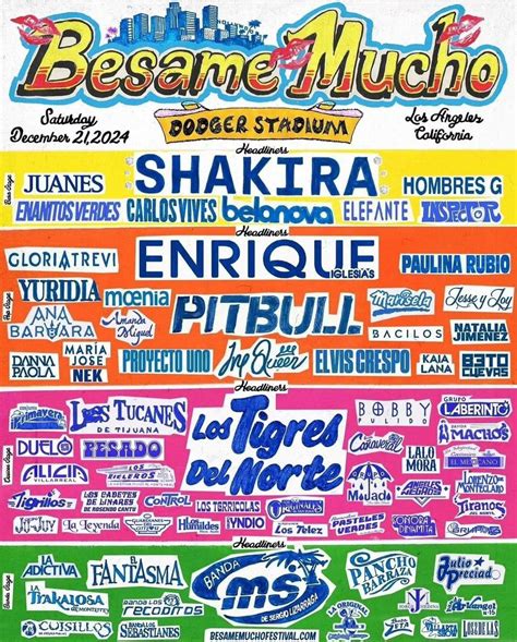 Besame mucho festival 2024. Shakira’s collab with Grupo Frontera follows her team-up with Fuerza Regida (“El Jefe”), her first foray into regional Mexican music since her homage to música mexicana in “Ciega ... 
