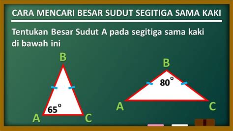 Besar sudut segitiga sama kaki abc.  We would like to show you a descript...