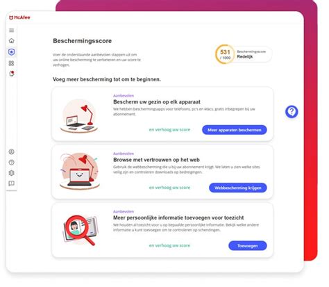 Beschermingsscore Bewaak uw online veiligheid McAfee