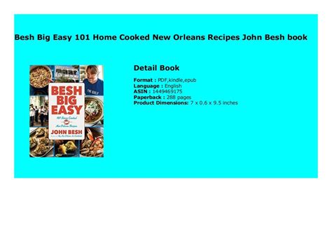 Read Besh Big Easy 101 Home Cooked New Orleans Recipes By John Besh