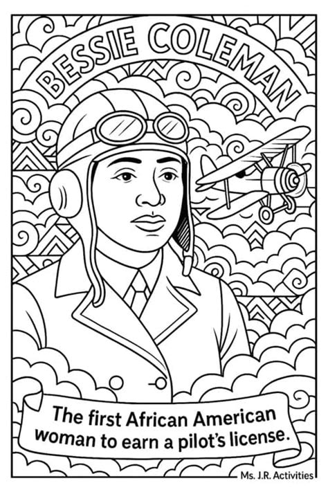 Bessie Coleman Coloring Shee
