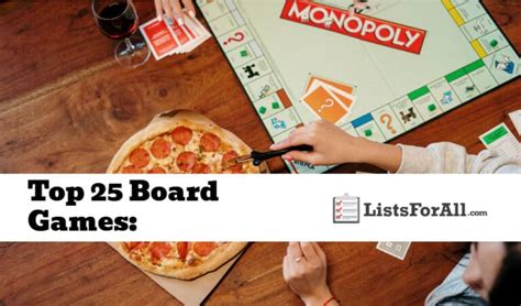 Best Board Games: The Top 25 List - ListsForAll.com