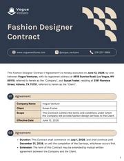Best Fashion Designer Contract Template Doc in 2021 Contract template