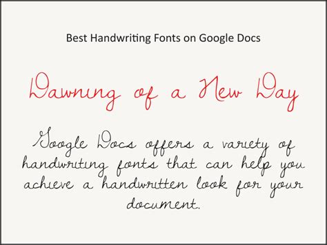 Best Handwriting Fonts on Google Docs