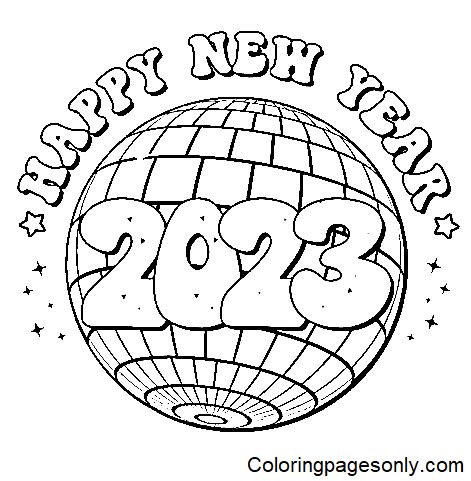 Best Happy New Year 2023 Coloring Page For Kids New year coloring