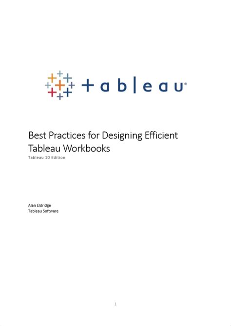 Best Practices For Designing Efficient Tableau Workbooks