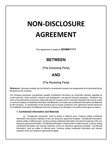 Best Templates Sample Non Disclosure Agreement 14+ Examples in Word, PDF