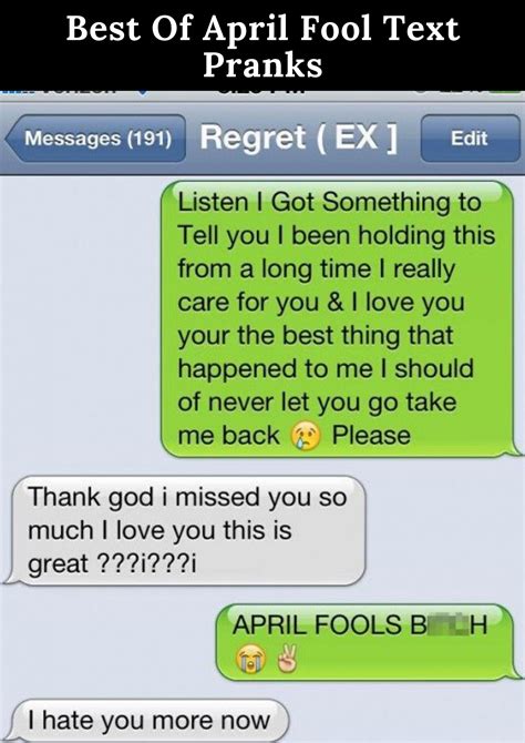 Best april fools pranks over text. Things To Know About Best april fools pranks over text. 