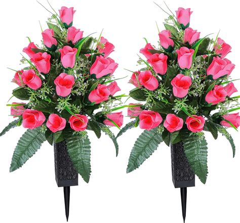 Best artificial flowers for graves.  Weather-resistant artificial arrangements on Amaz...