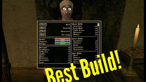 Best builds morrowind. Help on creating a Paladin in Morrowind. I wanted your opinion on how you would build a paladin class and what factions you would join. So far I came up with this: Race: Imperial. Fav Att: Str, End. Sign: The Lady. Major Skills: Heavy Armor, Long Blade, Block, Restoration, Alteration (Just for the open spell) Minor Skills: Speechcraft, Blunt ... 