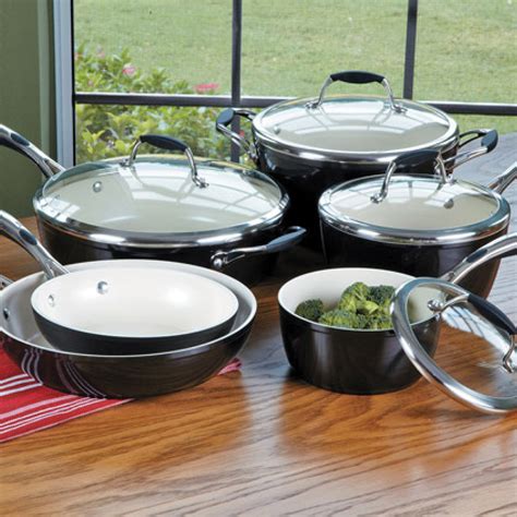 Best ceramic cookware. SENSARTE Nonstick Ceramic Cookware Set 13-Piece, Healthy Pots and Pans Set, Non-toxic Kitchen Cooking Set with Stay-Cool Handles, Silicone Tools and Pot Protectors, PFAS and PFOA Free. 994. 7K+ bought in past month. $9995. Join Prime to buy this item at $69.86. FREE delivery. 