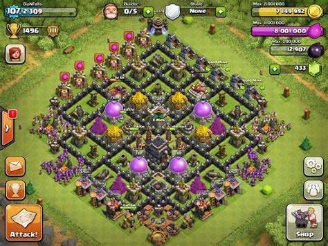 This is a Town Hall 8 (Th8) Hybrid/Trophy [Loot Protection] Base 2022 Design/Layout/Defence With Copy Link. It defends really well against a lot of different...