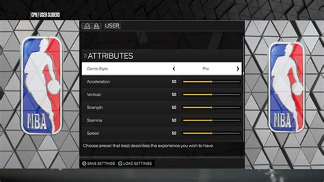 Many of the sliders are at default as the game plays well and doesn't need a massive overhaul. The changes I've made, however, are crucial in my opinion. Settings-->General-->Setup. * Autosave Off. * Quarter Length 12 Minutes. * Simulated Quarter Length 12 Minutes. * Normalize Played to Sim Minutes Off. * Normalize Played to Sim Stats Off.. 