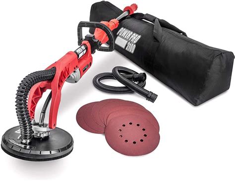 YATTICH Drywall Sander, Electric Motor Sander, 7 Variable Speed, 1000-1850RPM With LED Light, Extendable Handle, 12 Sanding Discs, with Automatic Dust Removal System and Carrying Bag, YT-917. View on Amazon. SCORE.. Best drywall sander