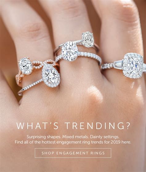 Best engagement ring stores. You can begin with a design or completely custom design your ring by starting with a stone. Most of their rings start around $1,500. With your purchase, you get free shipping, free resizing, and a 100-day return window. They have one brick-and-mortar location in Texas. 