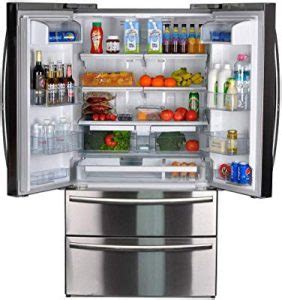 Shop GE 27.0 Cu. Ft. French Door Refrigerator with Internal Water Dispenser High Gloss White at Best Buy. Find low everyday prices and buy online for delivery or in-store pick-up. Price Match ... Height To Top Of Refrigerator (Without Hinges) 68 5/8 inches. Height To Top Of Door Hinge. 69 3/4 inches. Depth Without Handle. 33 3/8 inches. Depth .... 