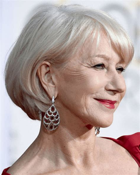 13.) Silver Side Swoop Haircuts for Women Over 60. The side swept stacked bob is seriously on trend and a youthful hairstyle. This hairstyle is best for the grey hair you can add highlights of some vibrant color to your hairstyle. 14.) French Roll Hairstyles and Haircuts for Women Over 60.