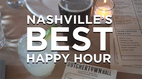 Nashville's Best Happy Hours, day by day. Monday. Ember's Ski Lodge: $3 domestic macro bottles; $6 house cocktails from 3 p.m. to 6 p.m. Epice: $7-10 small plates, $8 wine, sangria and featured cocktail from 3 p.m. to 5 p.m. The Flipside: $5 wine and well drinks; $2 High Life cans from 3 p.m. to 7 p.m.