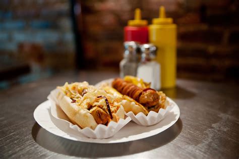 Best hot dogs nyc. Oct 11, 2023 · "Food Wars" hosts Harry Kersh and Joe Avella travel across NYC to find the best hot dog in the city. They'll be visiting five different locations in just one... 