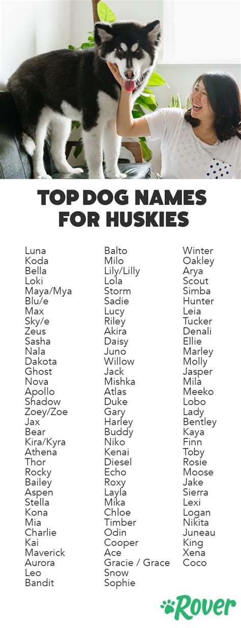 Best husky names. Ursula. Valentina. Yuki. Yzma. Zara. Zariah. Zendaya. Over 200 handpicked Husky and Malamute dog names that will perfectly fit your new pet. Click to see our list of male and female names. 