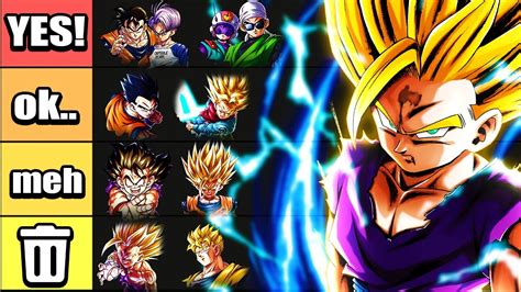 S1. Awakened Super Hero Ultimate Gohan. - Excellent hard-hitter. - Great tank. - Decent stunner. - Decent debuffer. - Active Skill has no conditions aside from being turn-based. - Initial condition is easily met. - Nullification encompasses the majority of the relevant enemies in the game. . 