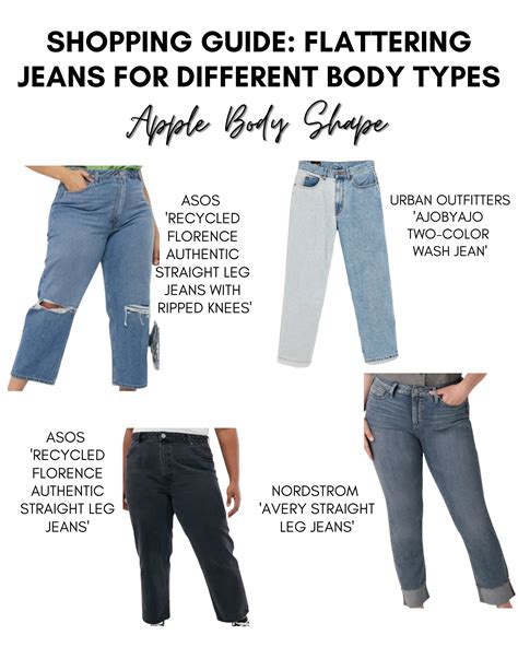 Best jeans for apple shape. Best Bottom Styles for an Apple Figure: Bootcut Jeans and Pants: Highlight the slimmer legs and create a balanced look. Mid-rise jeans are a good option to avoid adding extra bulk to the stomach area. A-Line Skirts: Flares out gently, creating the illusion of a slimmer waist. Balances out the upper body by adding fullness to the lower body. 
