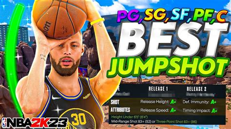 Best jumpshot nba2k23. Release 1 _ Robertson Oscar. Release 2 _ Barton Will. Release Speed _ 100%. Bleeding Animation _ 2%. Oscar Robertson _98%. This is the quickest jump shot in NBA 2K23 for a player between 6'5 and 6'10 in height. We achieved a really high release, a satisfactory rate of freedom, and first-rate defensive immunity. 
