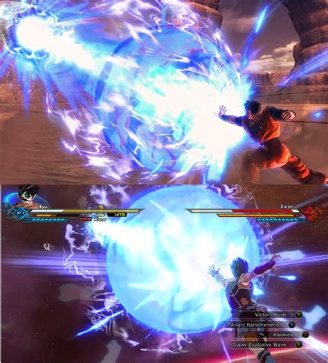 Usage Tips. Categories. Community content is available under CC-BY-SA unless otherwise noted. "Unleash a powerful Kaioken Kamehameha! It requires a lot of Ki to fire!" ― In-Game Description Kaioken Kamehameha is a Ki Blast Super Attack used by Goku. User fires a red & blue Kamehameha at the opponent, dealing 30% damage.. 
