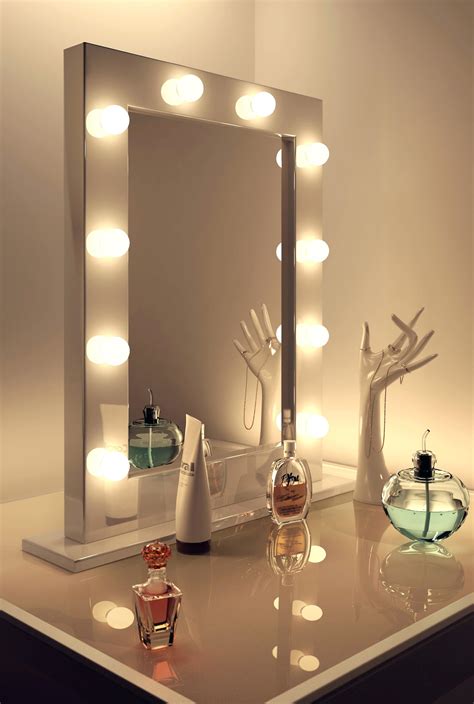 Best Price: FENCHILIN Vanity Mirror with Lights, Hollywood Lighted Makeup Mirror. Best Choice: VESAUR 10" Large and 17" Tall Lighted Makeup Mirror, 1X/5X Magnifying. Best Model: VESAUR 8.5" Large Tall Lighted Makeup Mirror, 1X/10X Magnifying. Best Overall: Professional 8.5" Large Lighted Makeup Mirror Updated with 3 Color Lights.. 