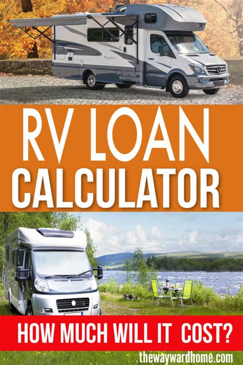 Nov 23, 2023 · » Learn more: RV loan calculator: monthly payments on motorhomes, ... Figure out what type of RV works best for your travel style, decide on whether a new or used RV is best, test out the model ... 