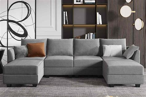 Best modular couches. If it wasn’t for this and the lower weight capacity, I would have ranked Homeelegance higher considering how comfortable this sofa is. 4. Latitude Run Bourdeilles Sofa by Wayfair. Price: Starting at $1469. Weight Capacity : 800 lbs. Dimensions: 84” width x 36” depth x 32″ height. Arm Height: 26″. 