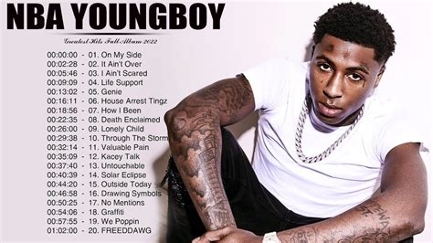 NBA Youngboy- 38 Baby Lastly, we are ending this list with NBA Yougboy's most notable song. "38 Baby" was one of Youngboy's first major hits, amassing the most listens of any of the 14 songs on .... 