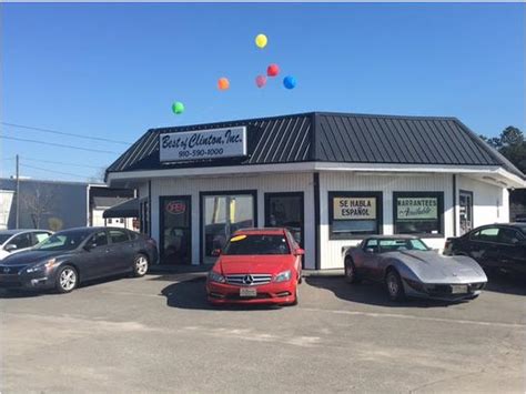 Best of clinton car dealership. 2 Verified Reviews. Car Sales: (910) 460-5385 Service: (910) 590-1000. Sales Closed until 9:00 AM. • More Hours. 609 Southeast Blvd Clinton, NC 28328. Website. Cars for Sale. Reviews. Service. About Us. 35 New and Used Vehicles for Sale at Best of Clinton, Inc. Every used car comes with a FREE CARFAX Report. Filter (1) 1 - 12 of 35 results. 