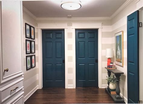 Best paint for interior doors. Step 1. Choose your sheen based on how much traffic the area receives. Flat is a low-sheen paint with a non-reflective finish that touches up well and hides minor surface imperfections. It's ideal for low traffic areas, interior walls and ceilings. Matte has a low luster reflective finish that is durable, easy to clean, touches up well, and ... 