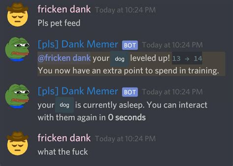 Best pet in dank memer. Dank Memer is Discord's largest game bot, boasting hundreds of thousands of active players per month all grinding/collecting/fighting their way through the leaderboard ranks. This subreddit servers as a hub for players to connect and talk about the bot or the community surrounding the bot. 