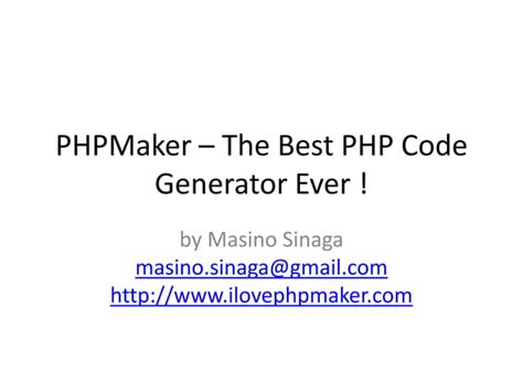 Best php code generator