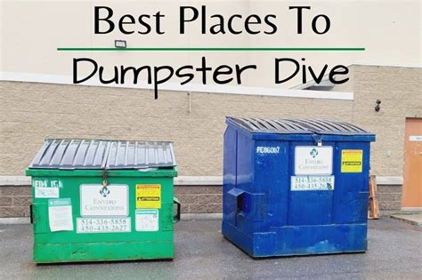 Best places to dumpster dive in florida. Early_District_2796 • 2 yr. ago. Thrift stores, pharmacies. Basically any where without a compactor. Go on google maps and figure it out. I’ve also heard makeup places are good. Just get a headlamp and go exploring. Take a friend. Wear gloves and jeans/long pants. Have fun. 
