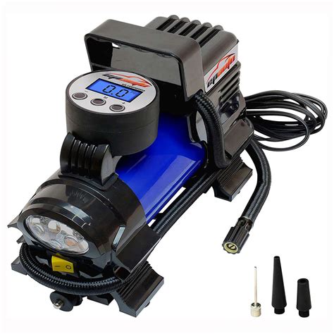 This is a lightweight and portable air compressor that comes with a 10-foot-long power cord which makes it easier to use. This air compressor is suitable for use on tires up to 33-inch in diameter, connecting directly to the battery of your truck with alligator clips. 4. GSPSCN Silver Tire Inflator Air Compressor.. 