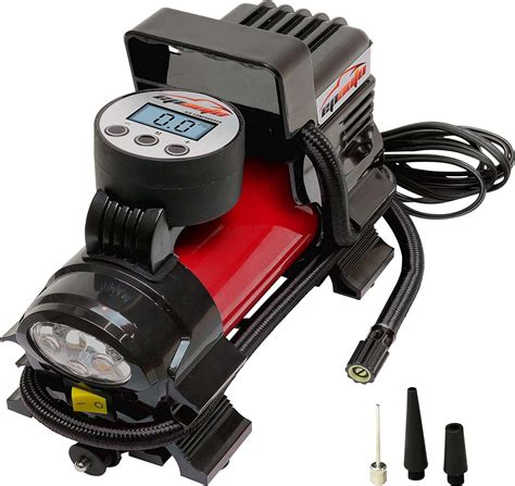 3. Best cordless tire inflator: Avid Power tire inflator. If you prefer a cordless, handheld option then consider Avid Power’s portable tire inflator. It’s similar to a handheld drill and uses a battery pack for power, which makes it easier to inflate all four of your tires without getting tied up by a power cable.. 