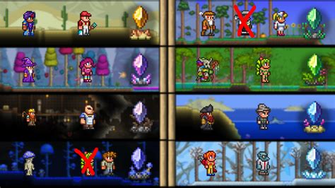 Terraria has no formal player class or leveling system. However, weapons can be grouped into four ( five) distinct categories based on their damage type – melee, ranged, magic, and summoning. Each class has its strengths and weaknesses and has a wide variety of weapons to choose from. Melee. The melee class is powerful, sporting high defense ... . 